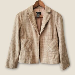 BCBGMaxAzria Beige Tweed Blazer EUC